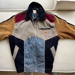 Carhartt Reworked Corduroy Jacket Colorblock Patchwork Size L